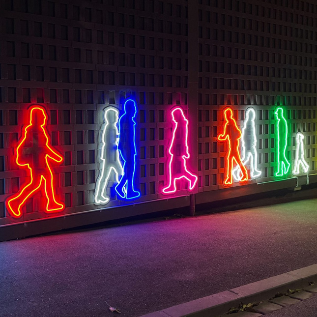 Custom Neon® animated street art @whitenightfestival