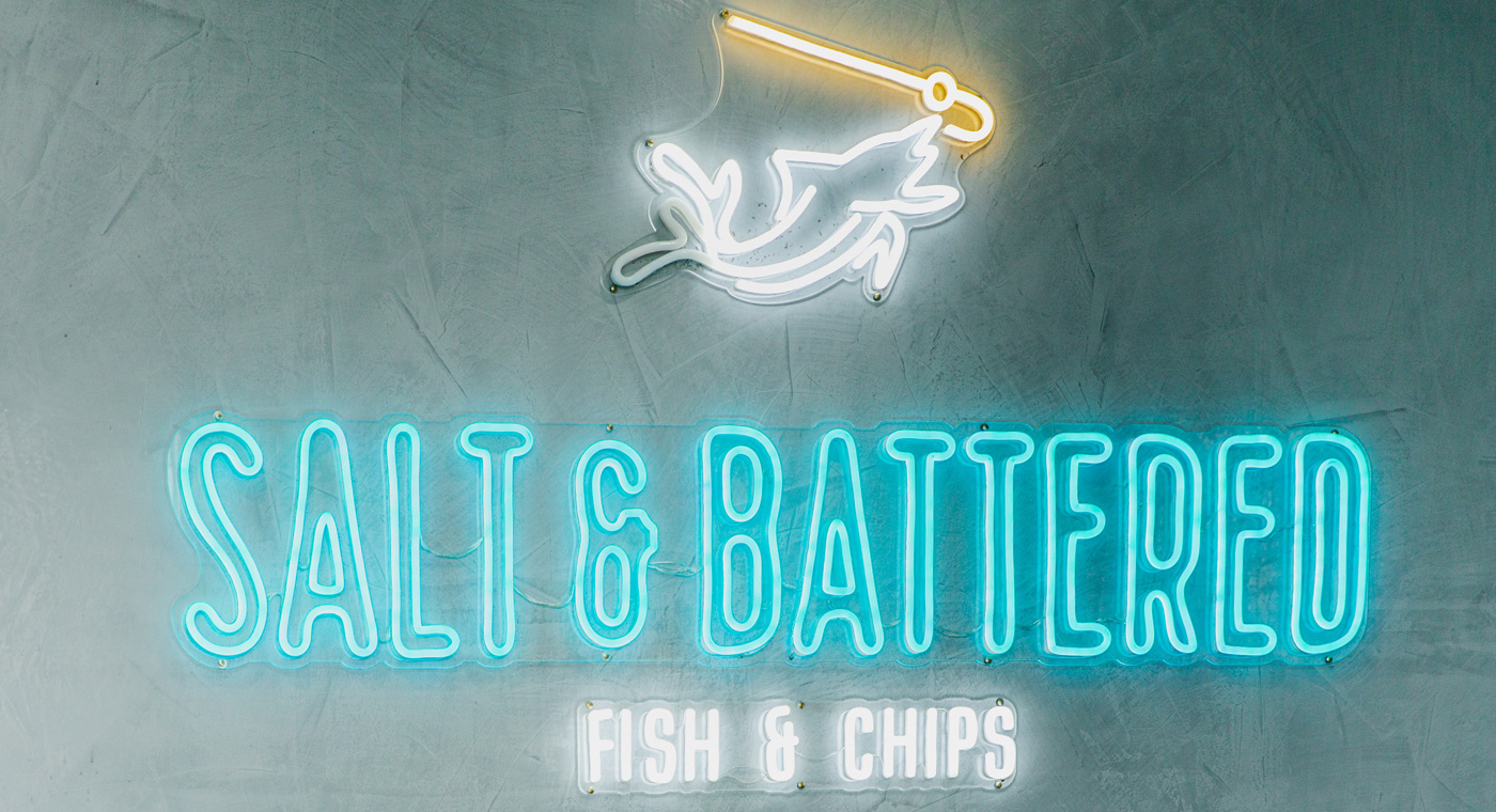 Color changing animated Custom Neon® sign for saltandbattered.com.au