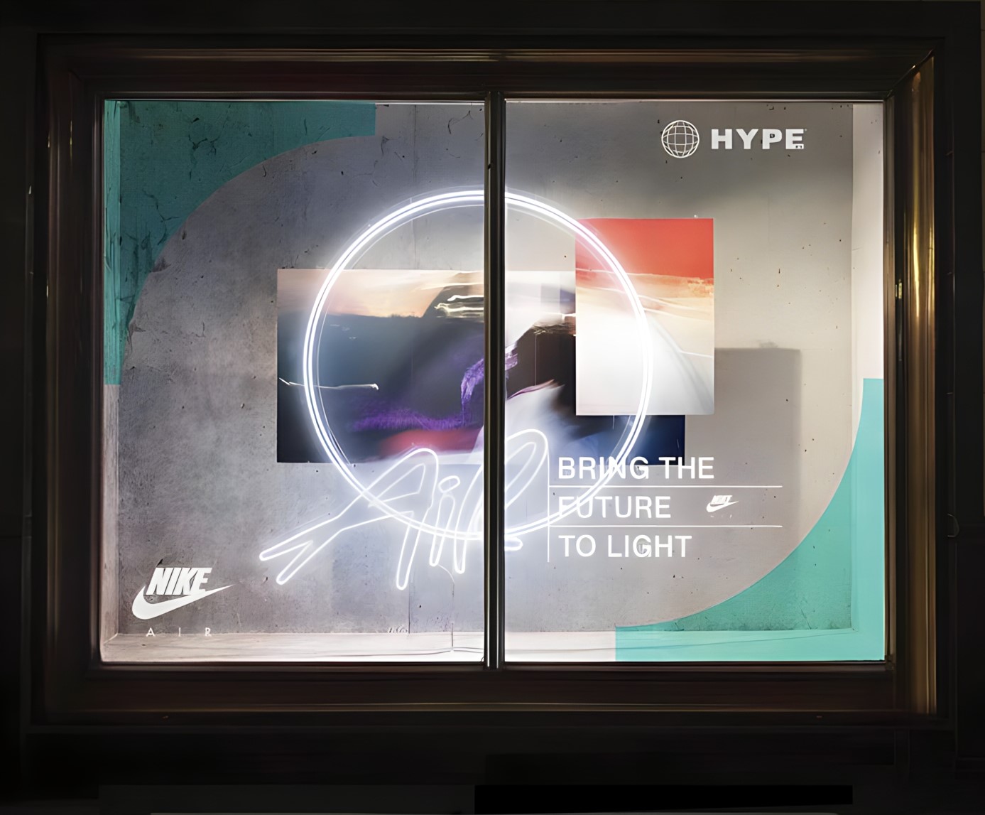 Custom Neon® Nike Air retail display sign @hypedc