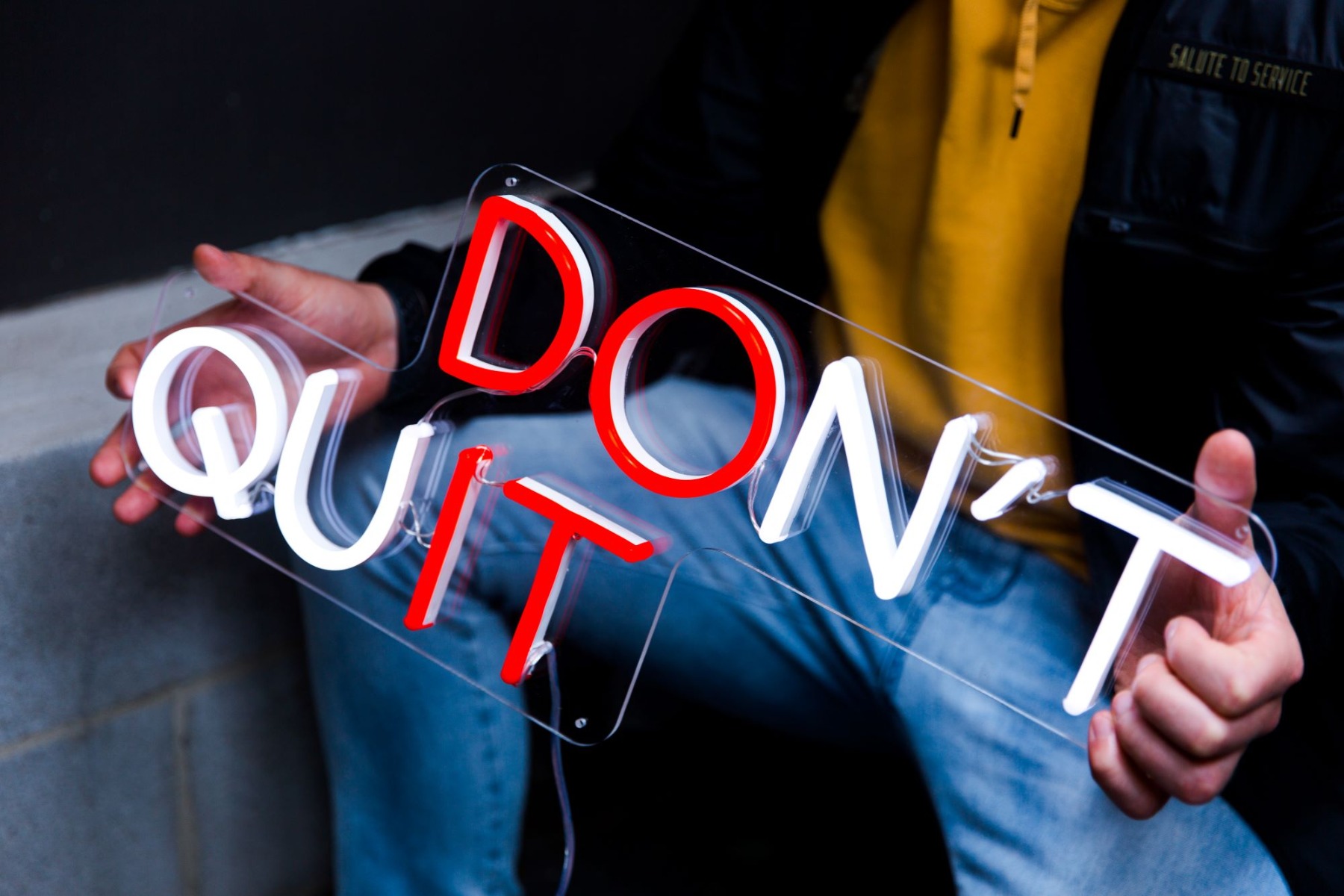 Red & white Don't Quit Do It 2 in 1 sign by Custom Neon® 