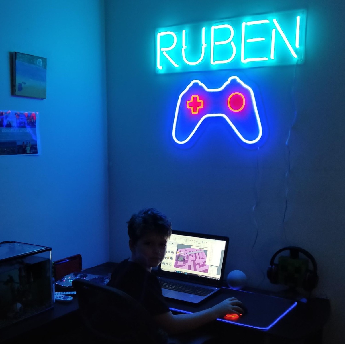 Custom Neon® games room name sign