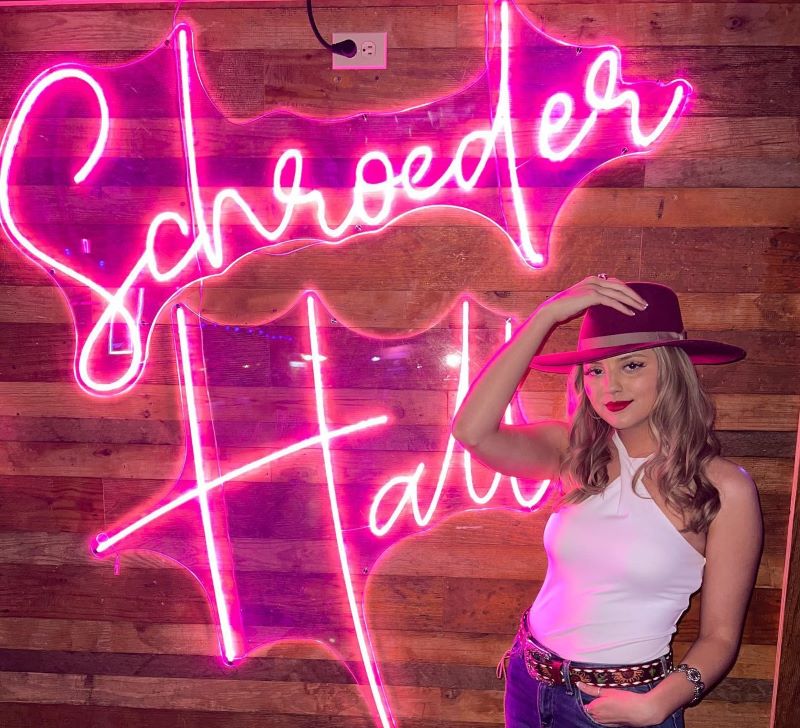 Custom Neon® pink photo wall sign @myschroederhall