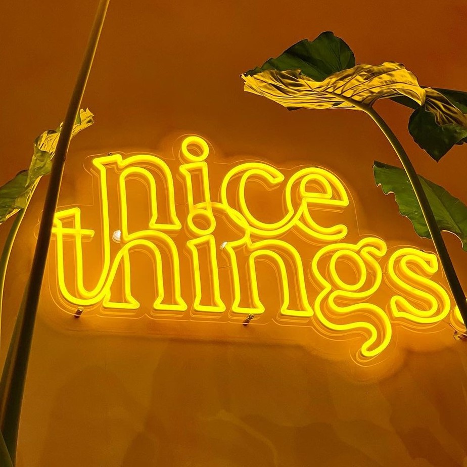 Dark yellow Custom Neon® logo sign @nice.things.plant.store