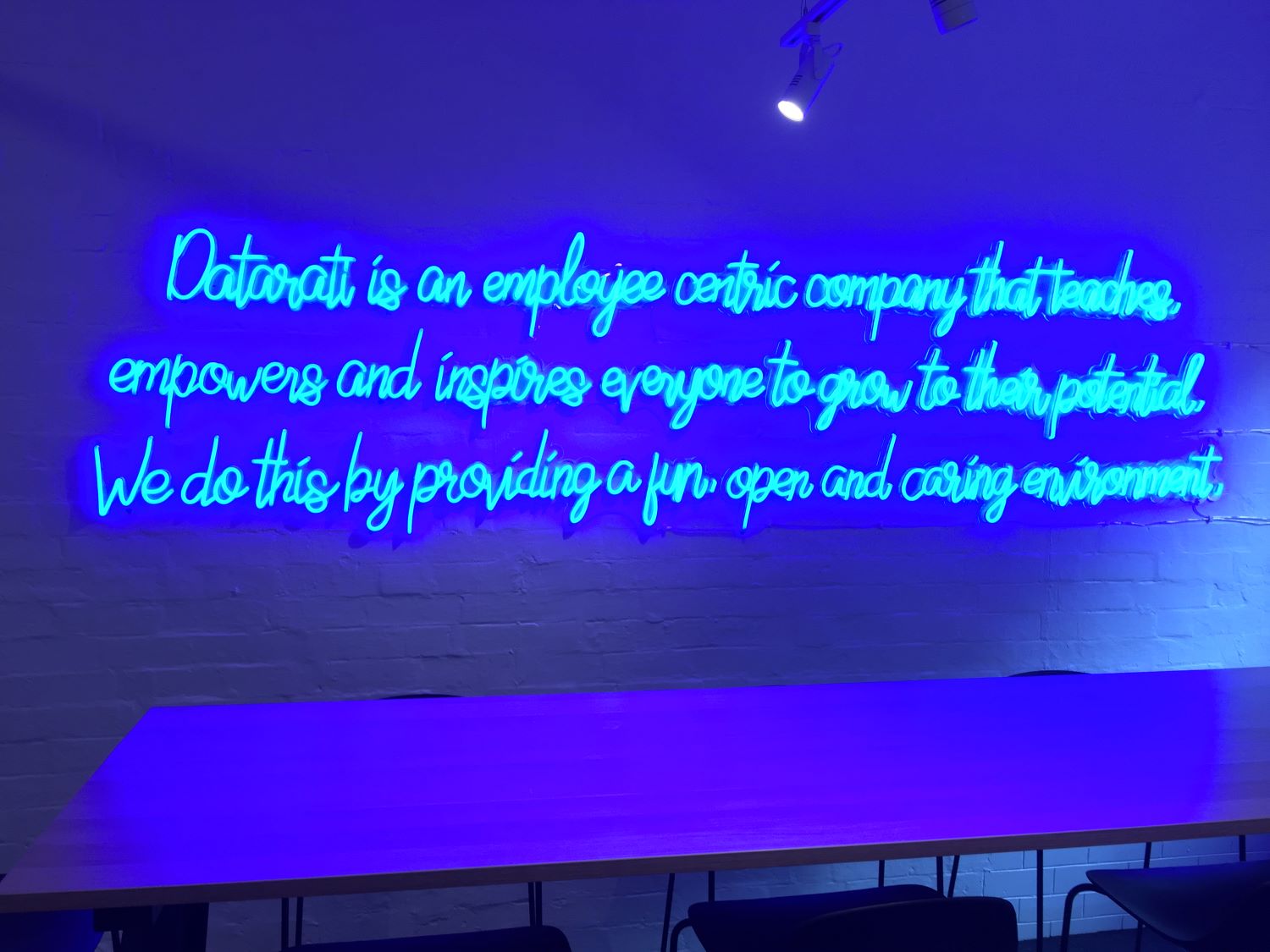 Huge office sign @datarati made by Custom Neon®
