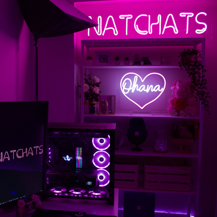 Gamer streaming setup @natchats - signs by Custom Neon™