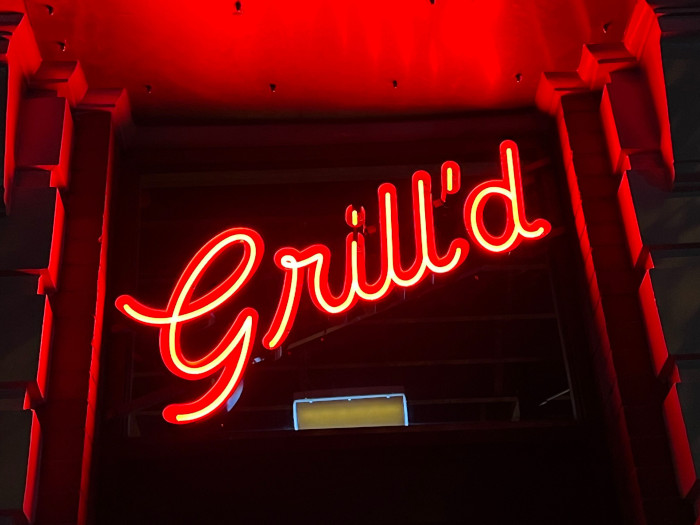 Custom Neon® waterproof LED Neon channel letter sign above the door @grilldburgers