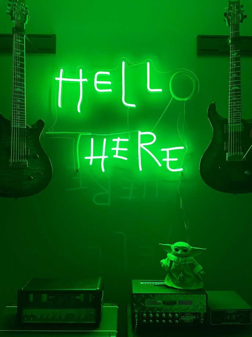 Hello There Custom Neon® sign in dark green