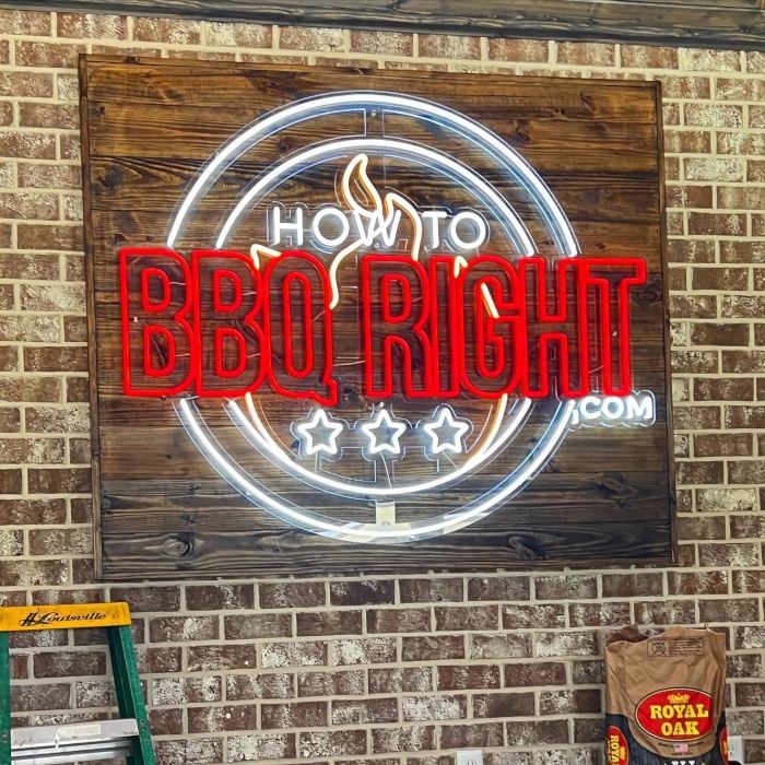 Logo for Youtube content creator by Custom Neon @howtobbqright
