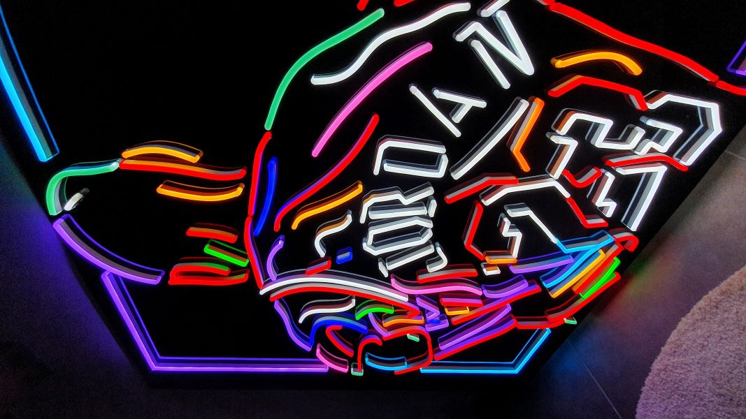 Multi-colored Michael Jordan jersey neon artwork by Custom Neon®