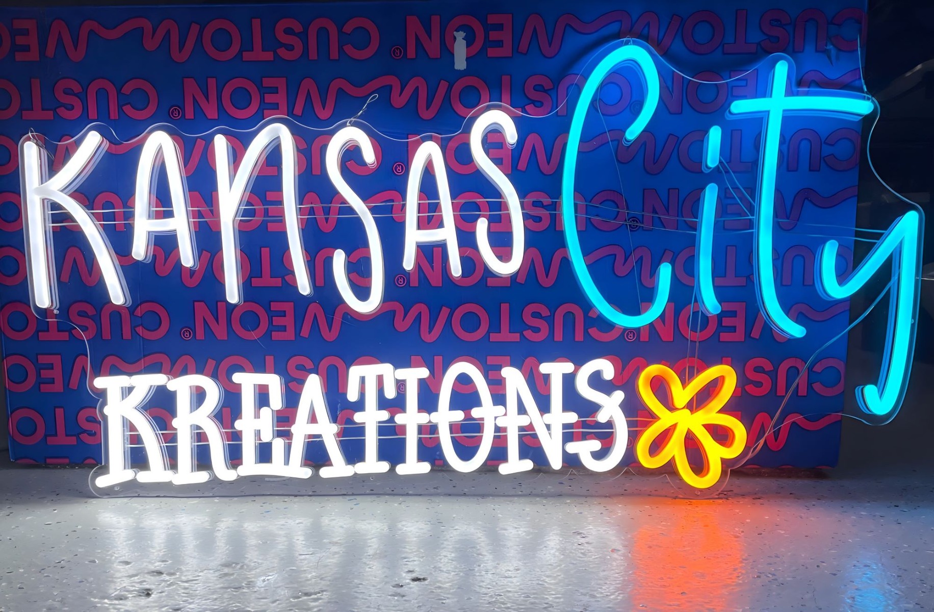 Custom Neon® logo sign made for retailer @kansascitykreations