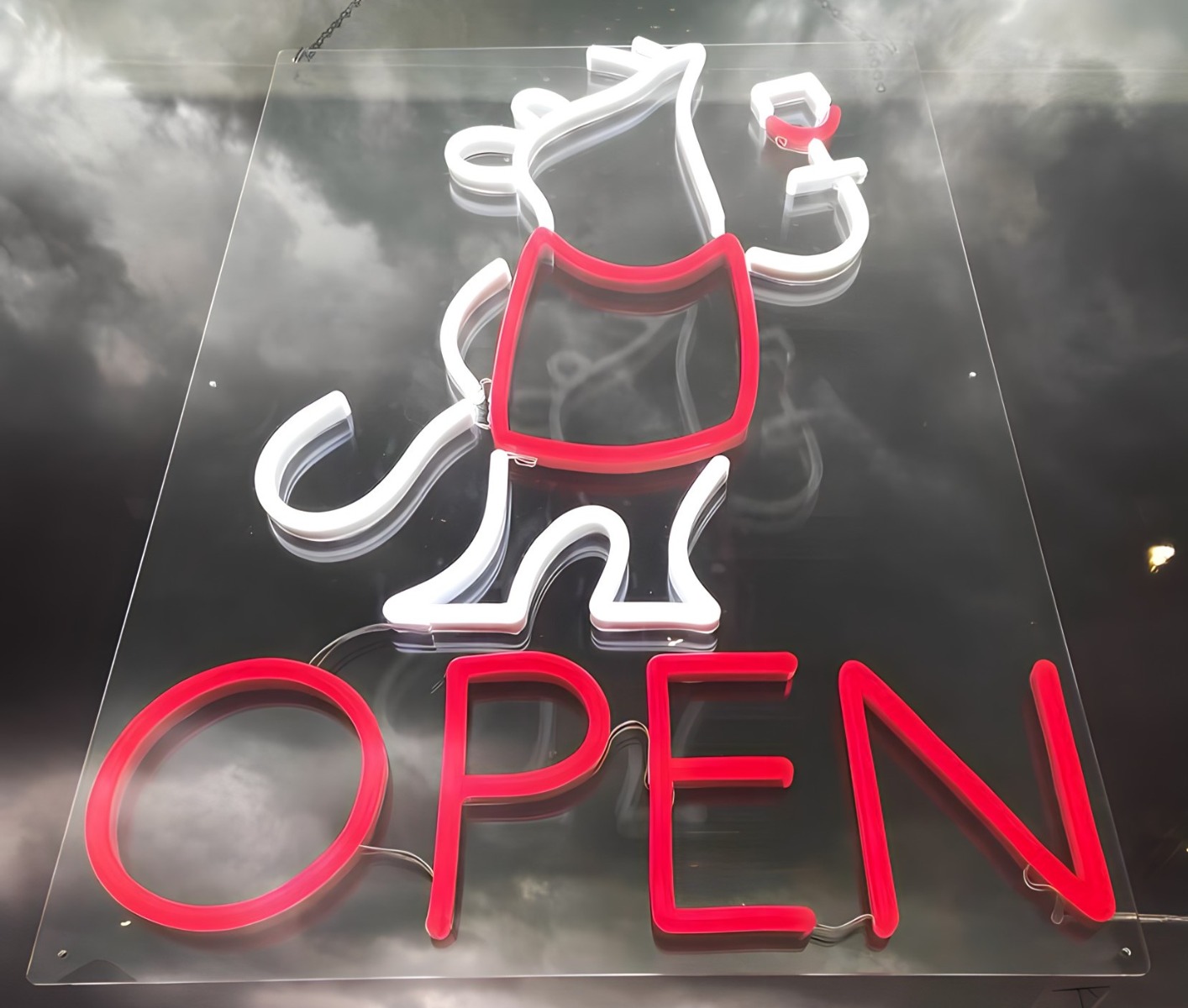 Custom Neon® branded open sign @kccellarrat