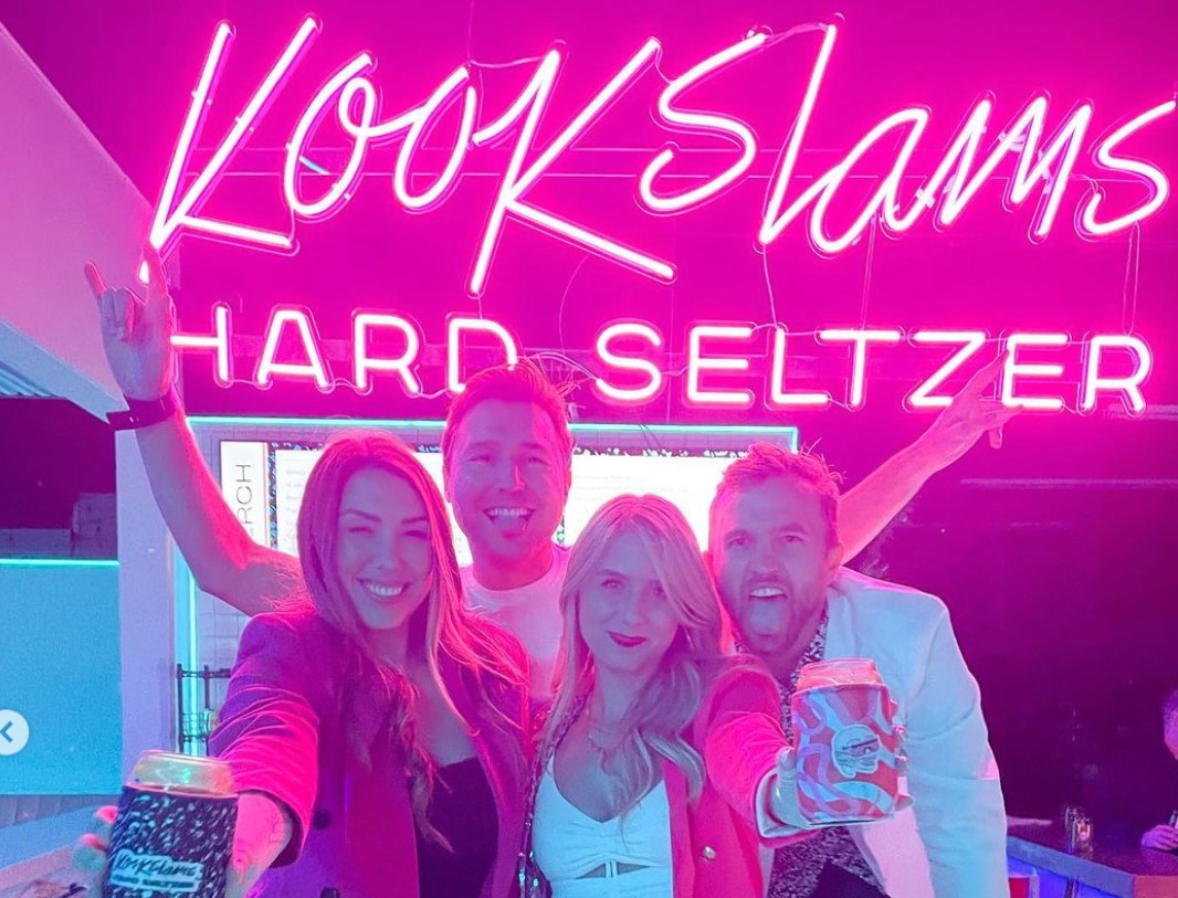 Custom Neon® pink brand name sign @kookslamshardseltzer