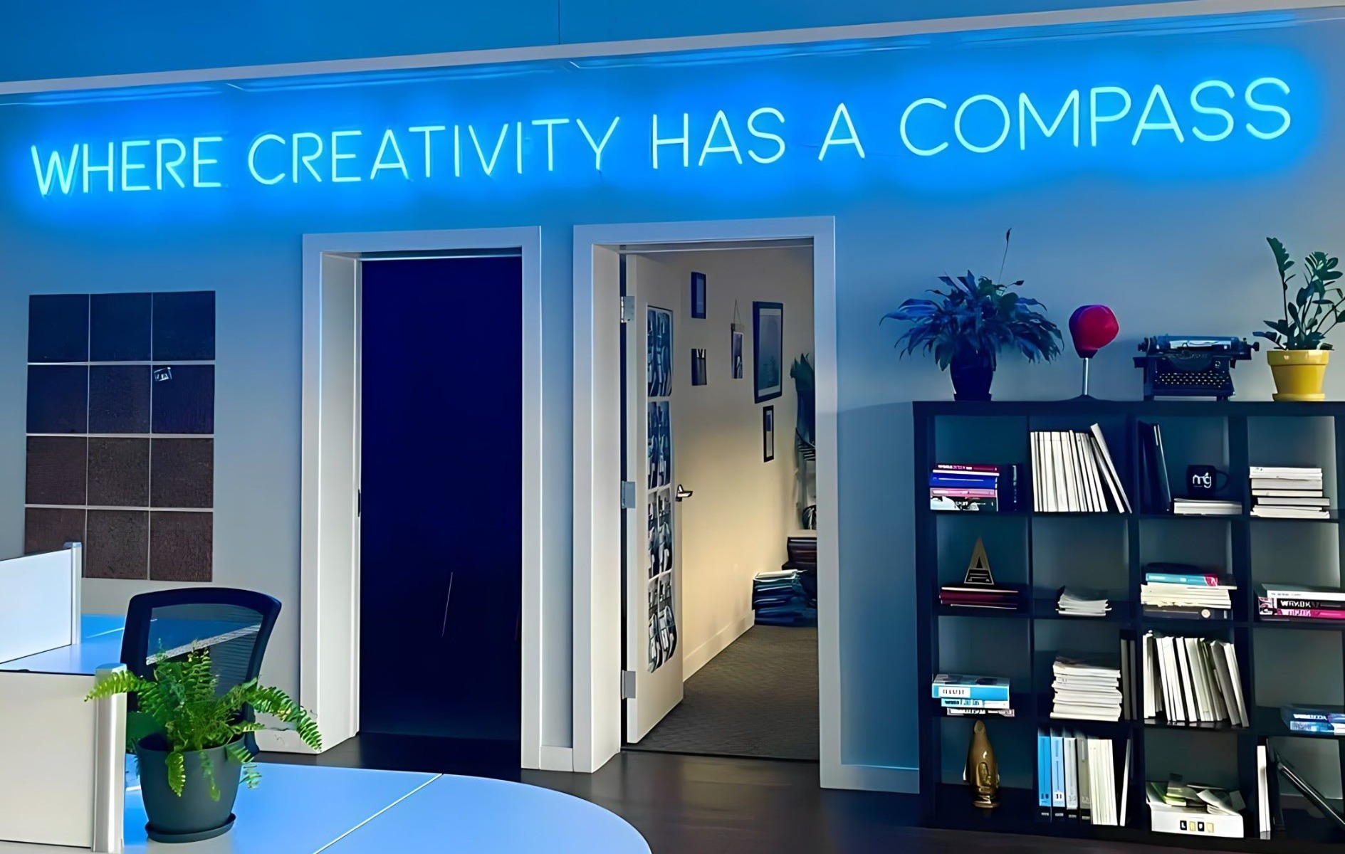 Custom Neon® blue office sign @maclyngroup