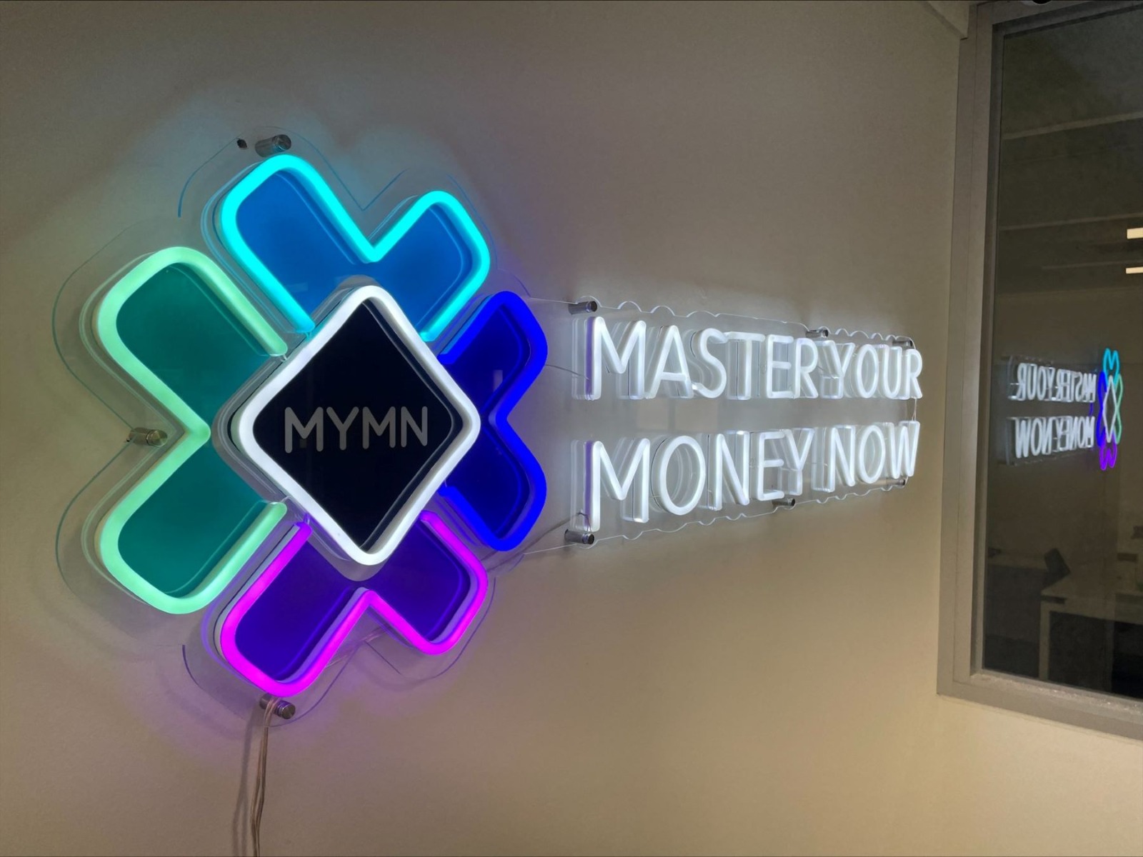 Colorful Custom Neon® logo @masteryourmoneynow