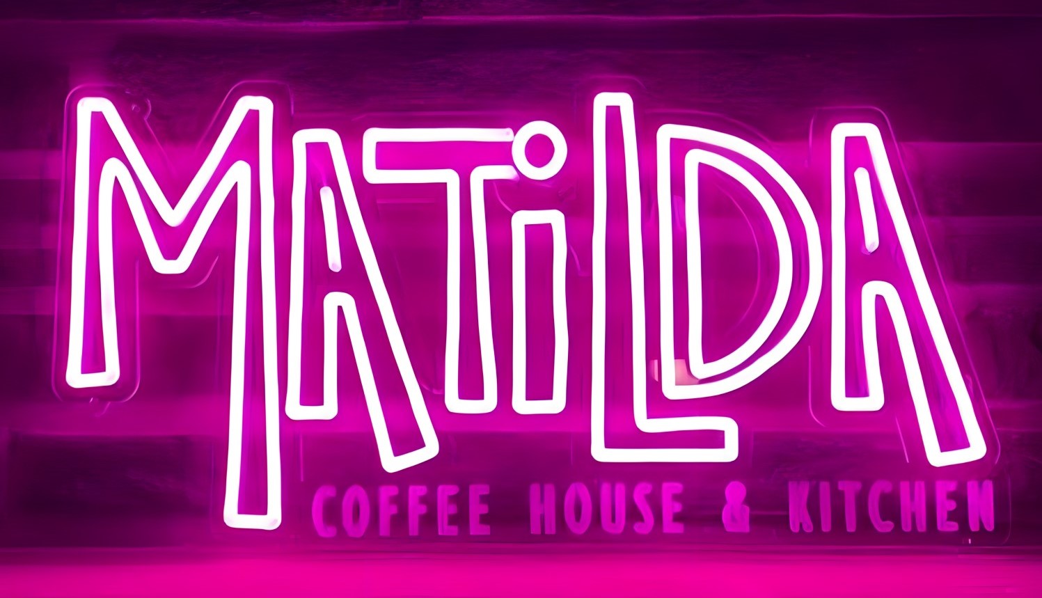 Coffee house logo sign in pink LED flex by Custom Neon® for @matildacoffeehouse