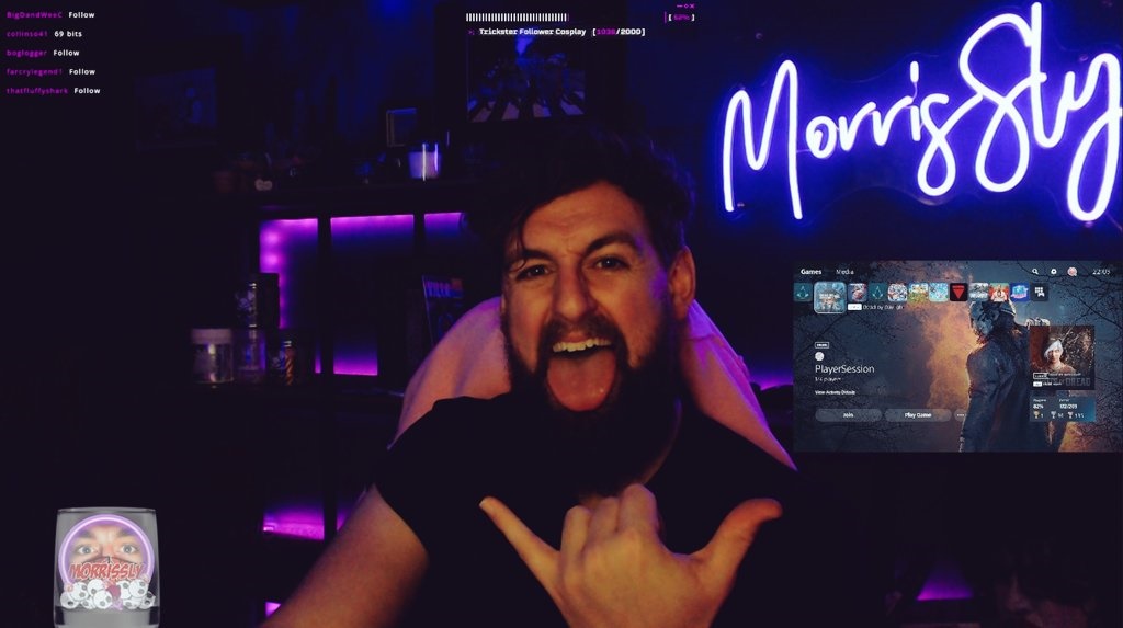 Custom Neon® personalized streaming backdrop @morrissly_