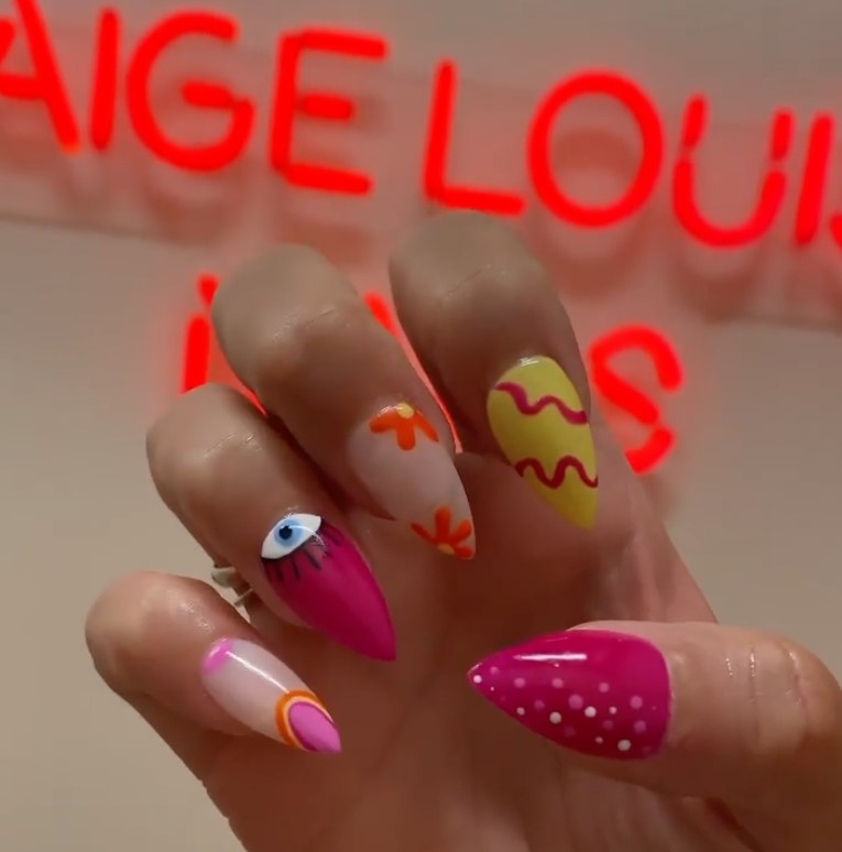 Red Custom Neon® salon name sign @paigelouisenails