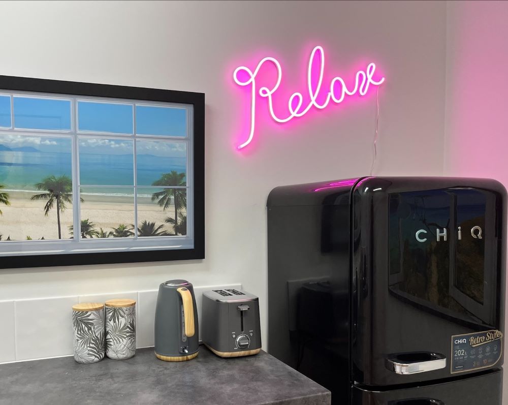 Custom Neon® pink Naked Neon™ kitchen sign