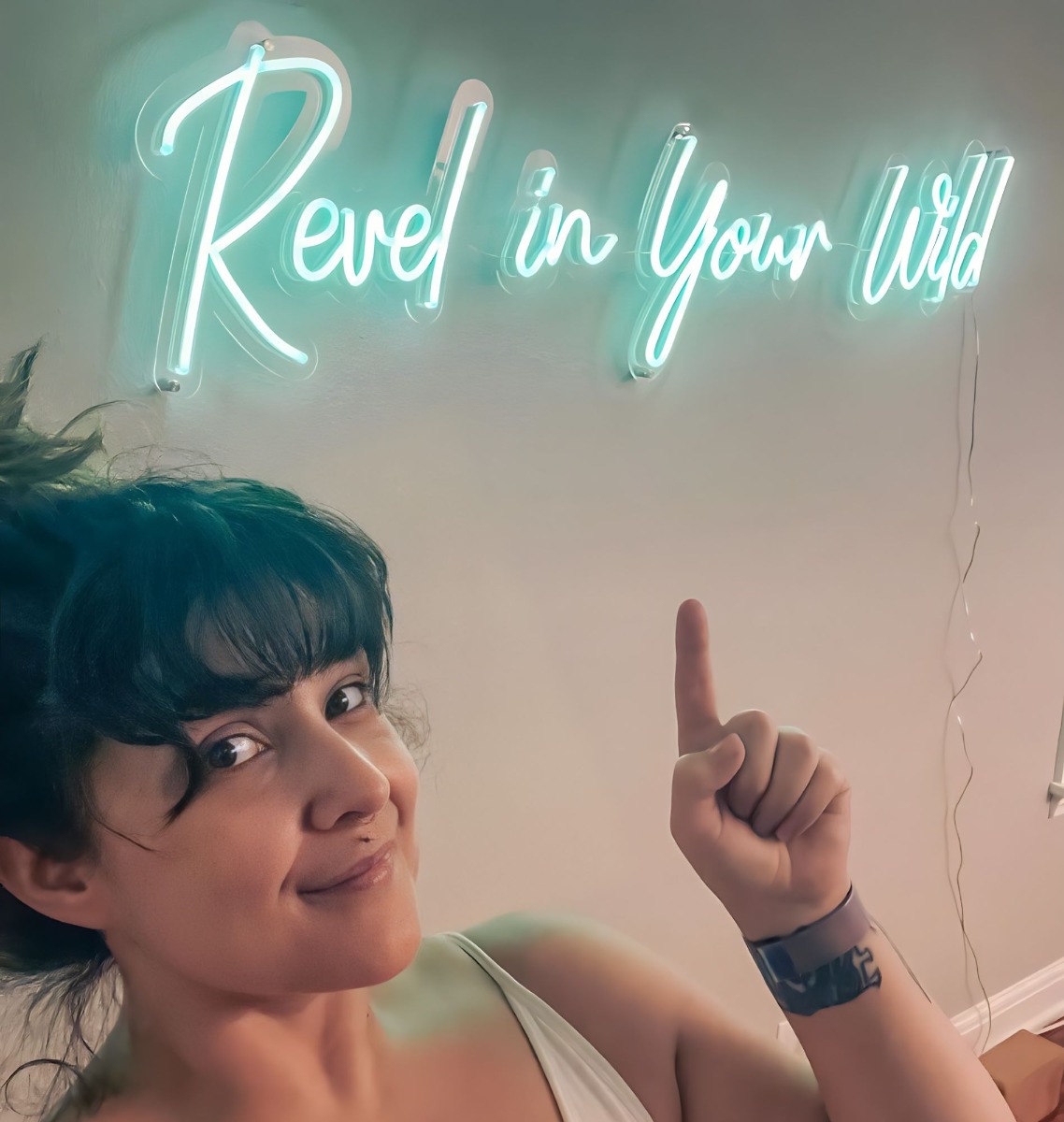 Custom Neon® mint green Revel in Your Wild quote sign @wild.heart.alchemy