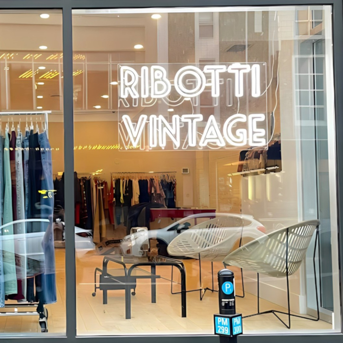 Custom Neon™ white LED neon storefront window sign @ribottivintage