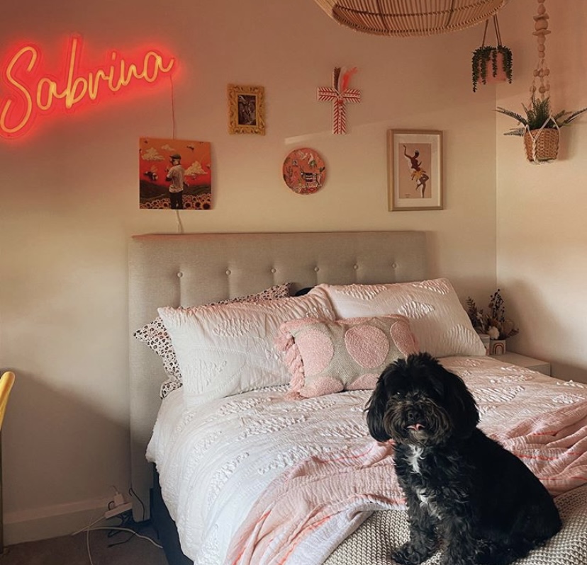 Custom Neon® red name sign in bedroom @sabrinazmccoy