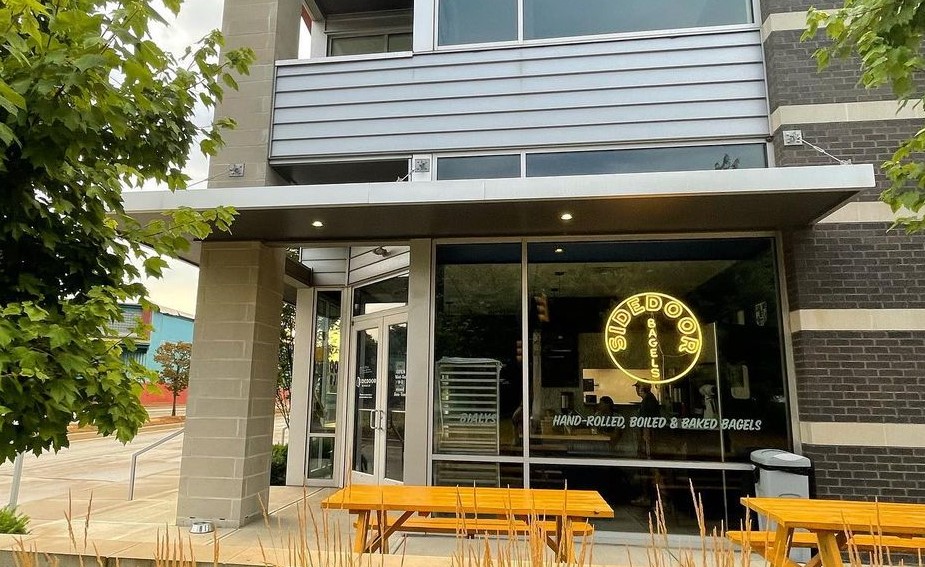Custom Neon® signs in the window @sidebarbagel