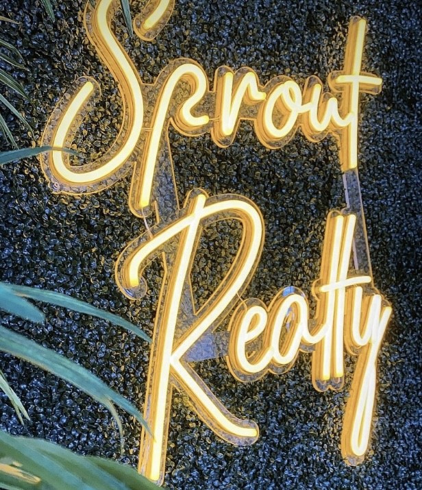 Custom Neon® company name sign @sprout.realty