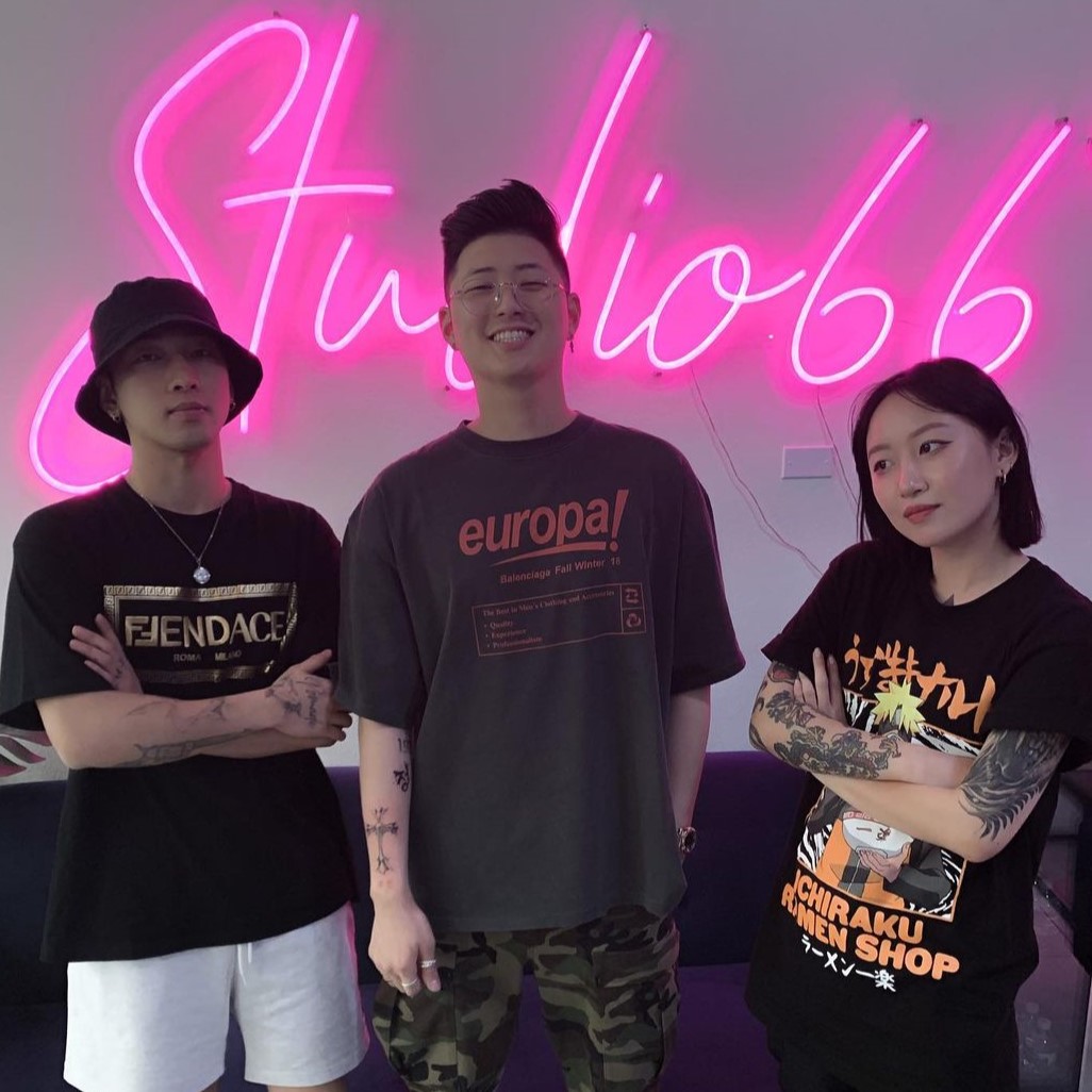 Large pink Custom Neon® wall sign @studio66_lasvegas