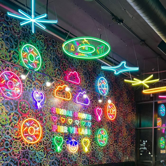 Custom Neon® colorful signs and artwork @sundaedonuts