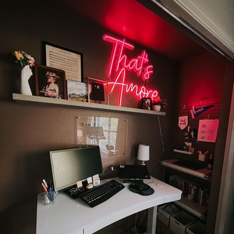 Custom Neon® That's Amore sign in home office @emilydisantis
