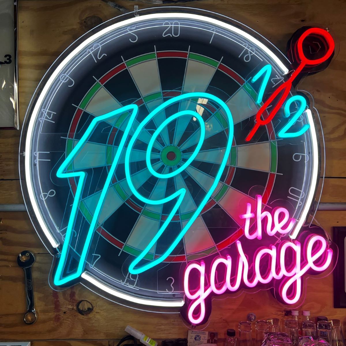 Multicolored Custom Neon® garage sign @thegarage1912
