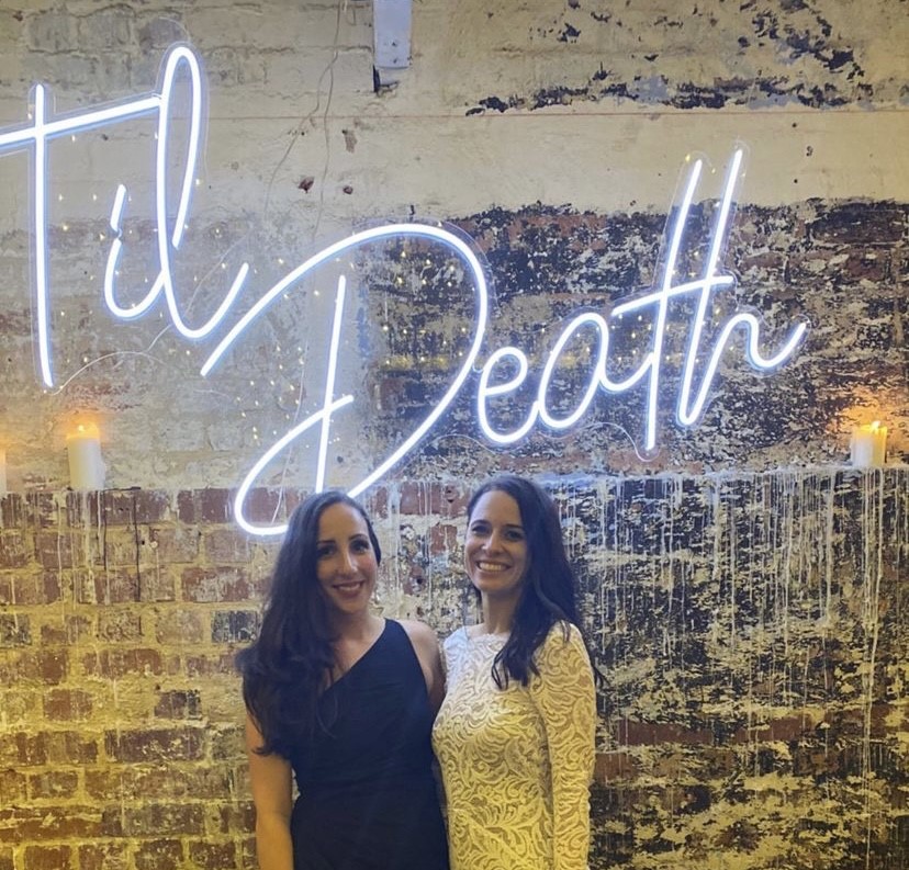 Bright white Custom Neon® Til Death wedding sign @jessamunday