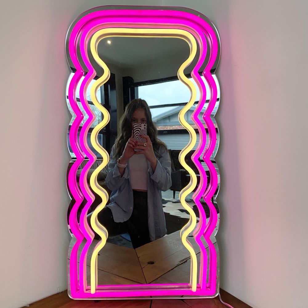 Custom Neon® wavy mirror