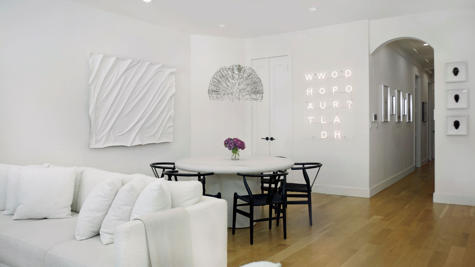 RGB Color changing Custom Neon® sign in luxury apartment inspiredcitizen.com
