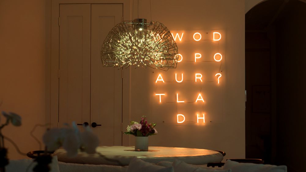 What Would Oprah Do? color changing Custom Neon® RGB sign on warm white @inspiredcitizen