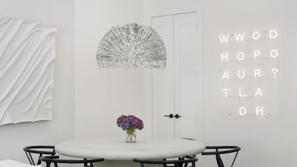 What Would Oprah Do? color changing Custom Neon® RGB sign on bright white @inspiredcitizen